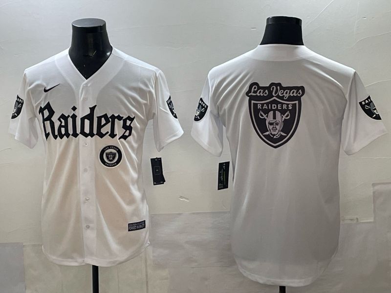 Men 2025 Oakland Raiders Blank white 6th generation Joint Name Nike Limited NFL Jersey style 020